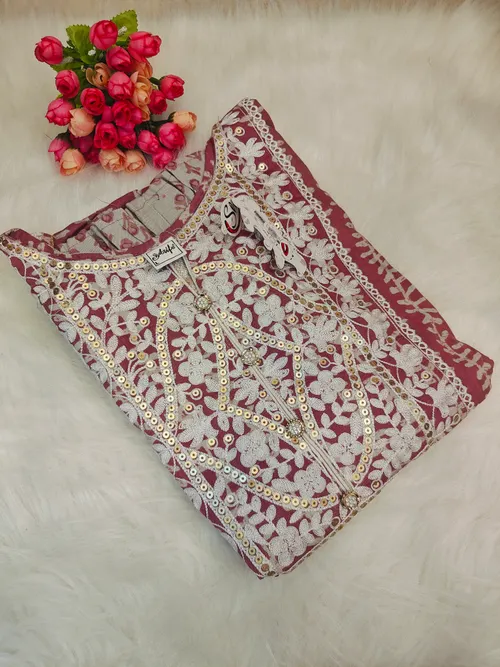 DARK PEACH EMBIRODERY LU17